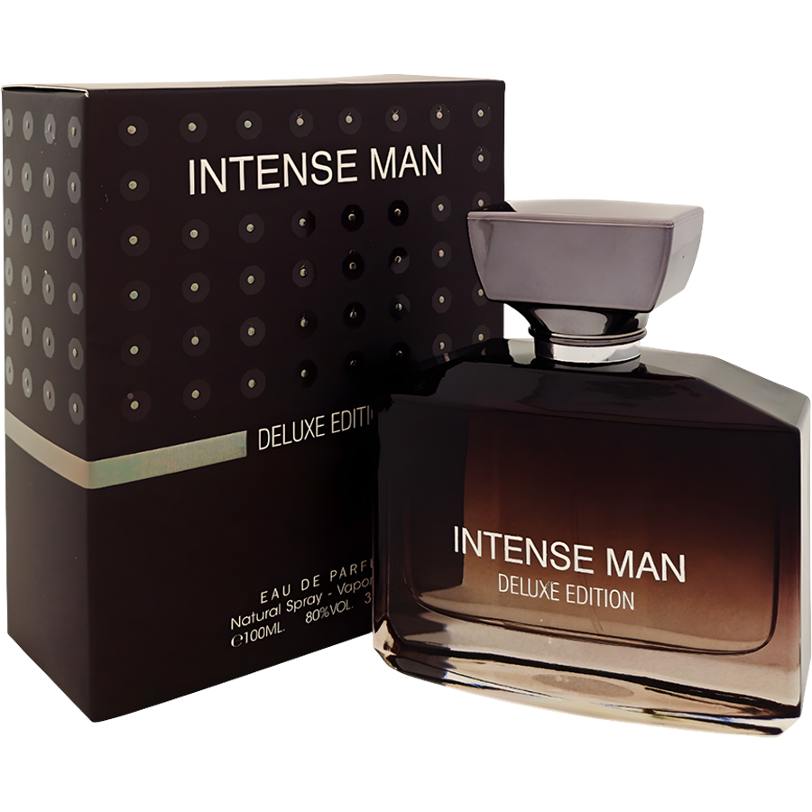  اینتنس من دلوکس ادیشن از برند فراگرنس ورد (Fragrance World Intense Man Deluxe Edition Eau De Parfum 100ml)