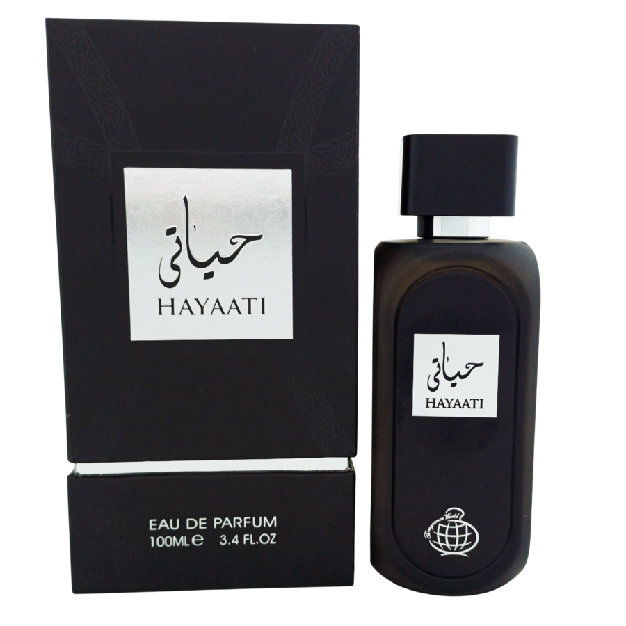 عطر حیاتی (حیاتی مشکی) از برند فراگرنس ورد (Fragrance World Hayaati Eau De Parfum 100ml)